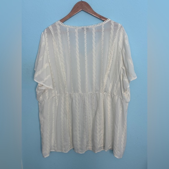 Torrid Ivory Sheer Striped Blouse - Picture 6 of 12
